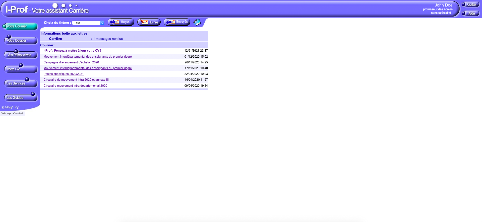 Courrier Before